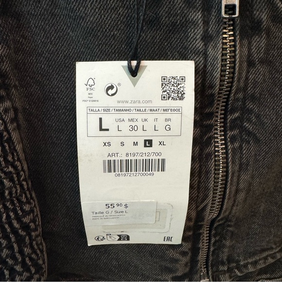 Zara Charcoal Denim Crop Top - Picture 3 of 3